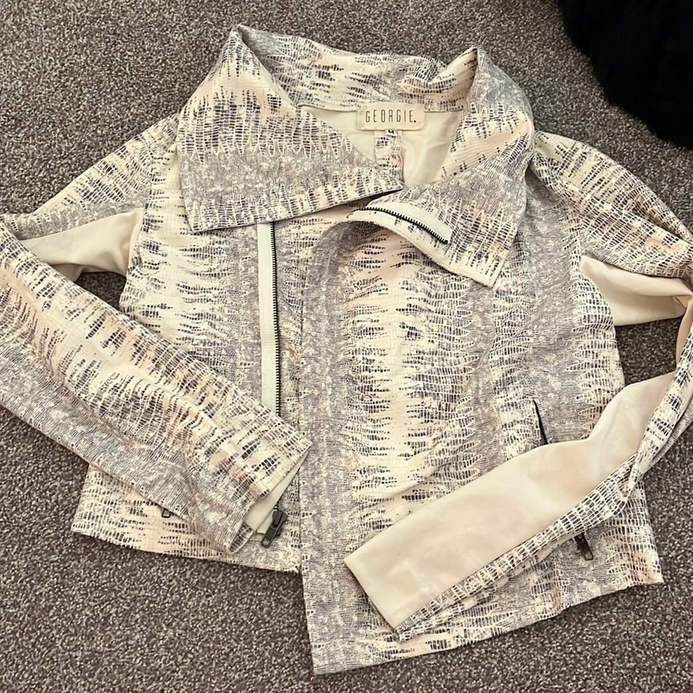 Georgie size medium snake pattern moto jacket